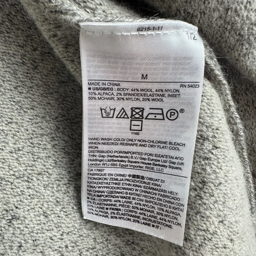 Banana Republic Womens Gray Wool Alpaca Mohair Blend Striped Drape Vest Size M